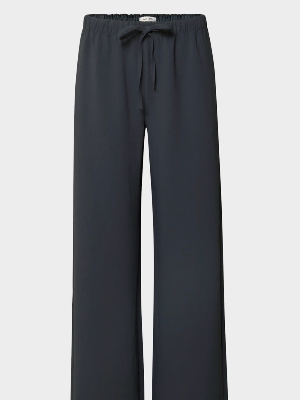 Aritzia Black Elastic-Waist Wide Leg Trousers
